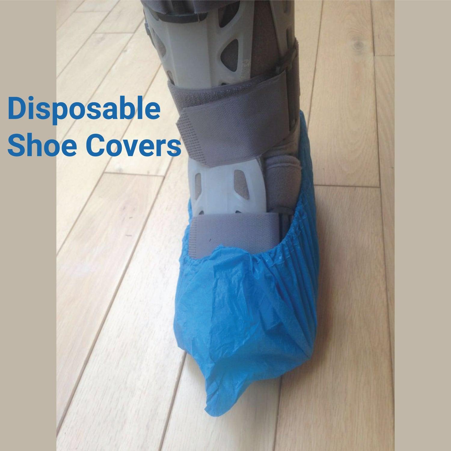 Disposable Shoe Covers - BLUE Plastic Rain Waterproof Boot Protector Carpet Cleaning Personal Care - Tophatter Daily Deals
