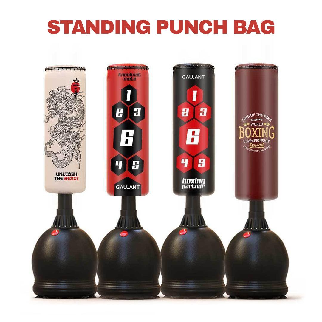 Free Standing Kickboxing Bags - 5.5ft Gallant Adult Free Standing Boxing Punch Bag Stand Heavy Duty Punching MMA Exercise & Fitness - Tophatter Daily Deals