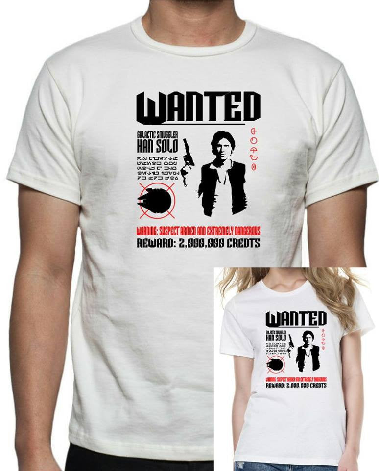 Star Wars - Han Solo - Wanted T-Shirt - Tophatter Daily Deals