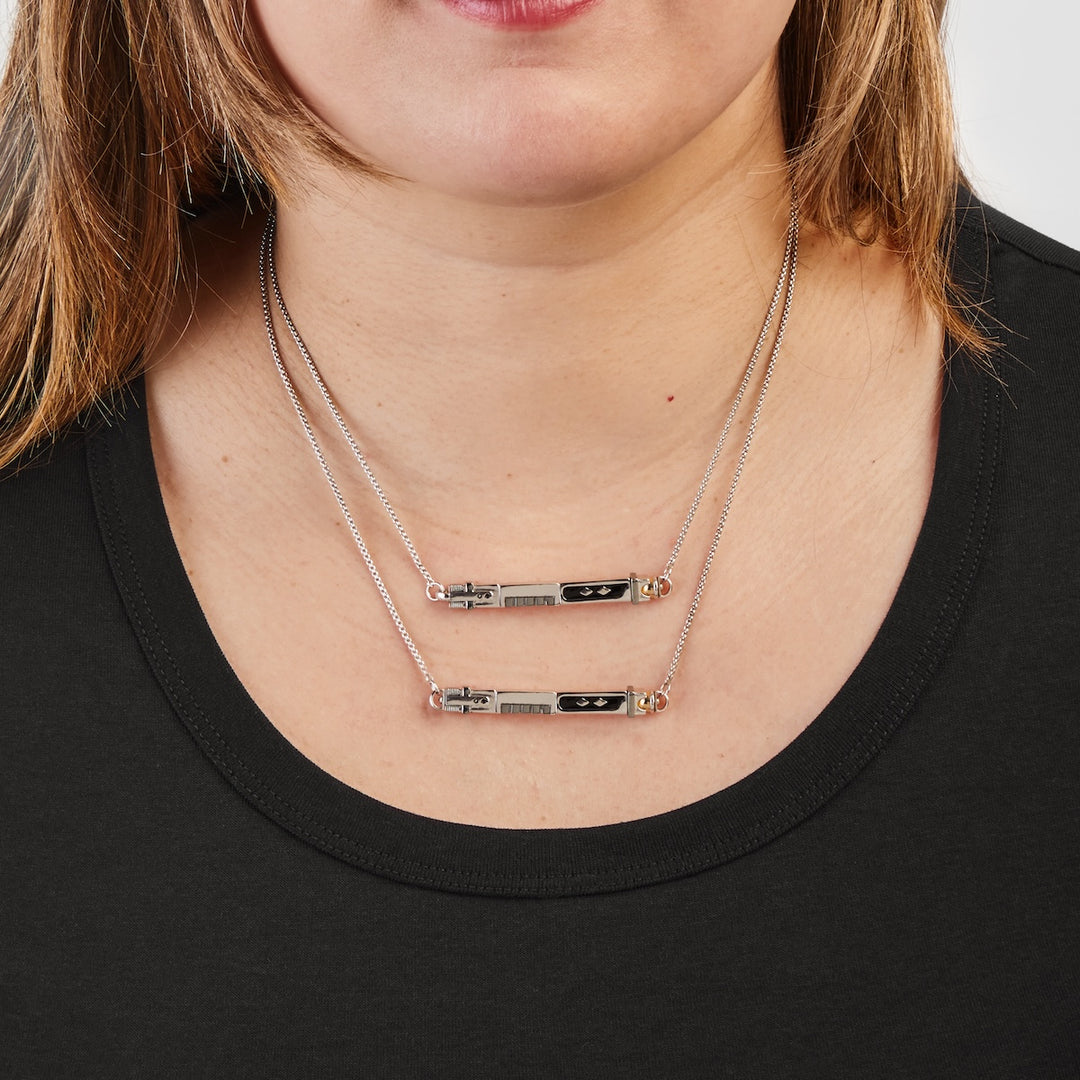 Star Wars: Ahsoka – Ahsoka Tano Double-Drop White Lightsabre Necklace Necklace - Tophatter Daily Deals