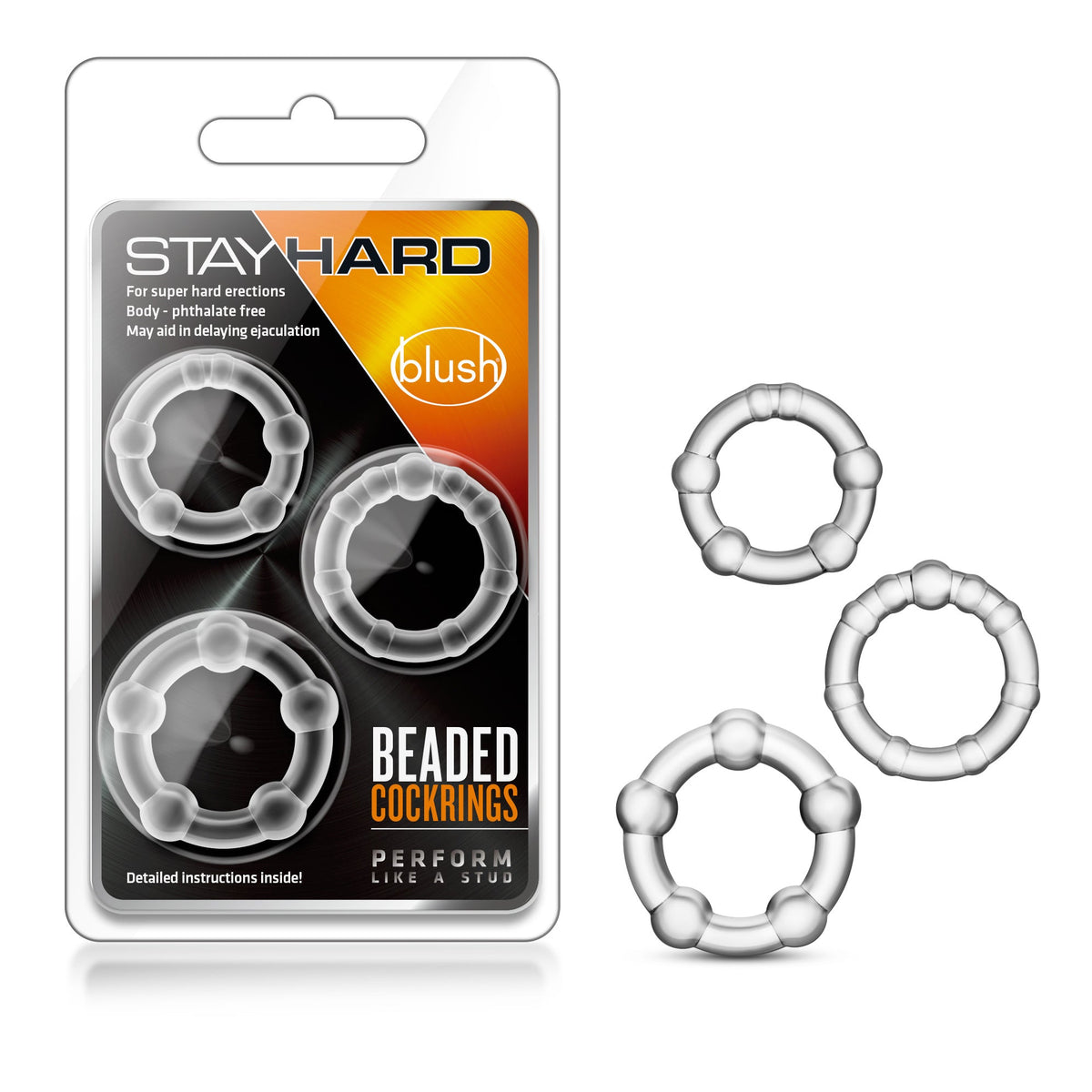 Stay Hard Beaded Cockrings Set of 3 Sizes > Cock Ring > Sets - Tophatter Daily Deals
