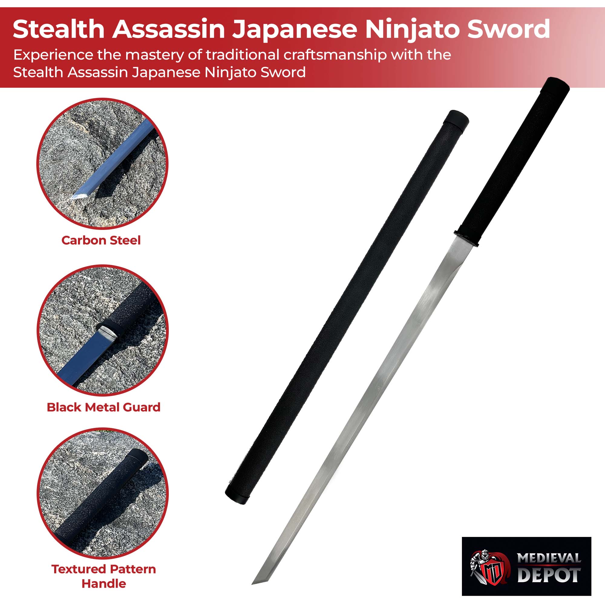 Stealth Assassin Japanese Ninjato Sword Swords - Tophatter Daily Deals
