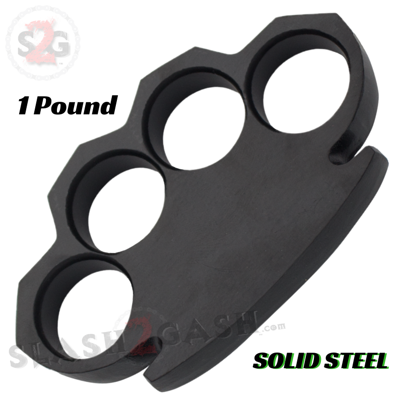 Steam Punk Knuckles Solid Black Steel Closed Paper Weight - 1 POUND Belt Buckle - Tophatter Daily Deals
