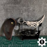 High-End Steel Karambit Knife Blunt Blade Karambit Trainer Karambit & Stand - Tophatter Daily Deals