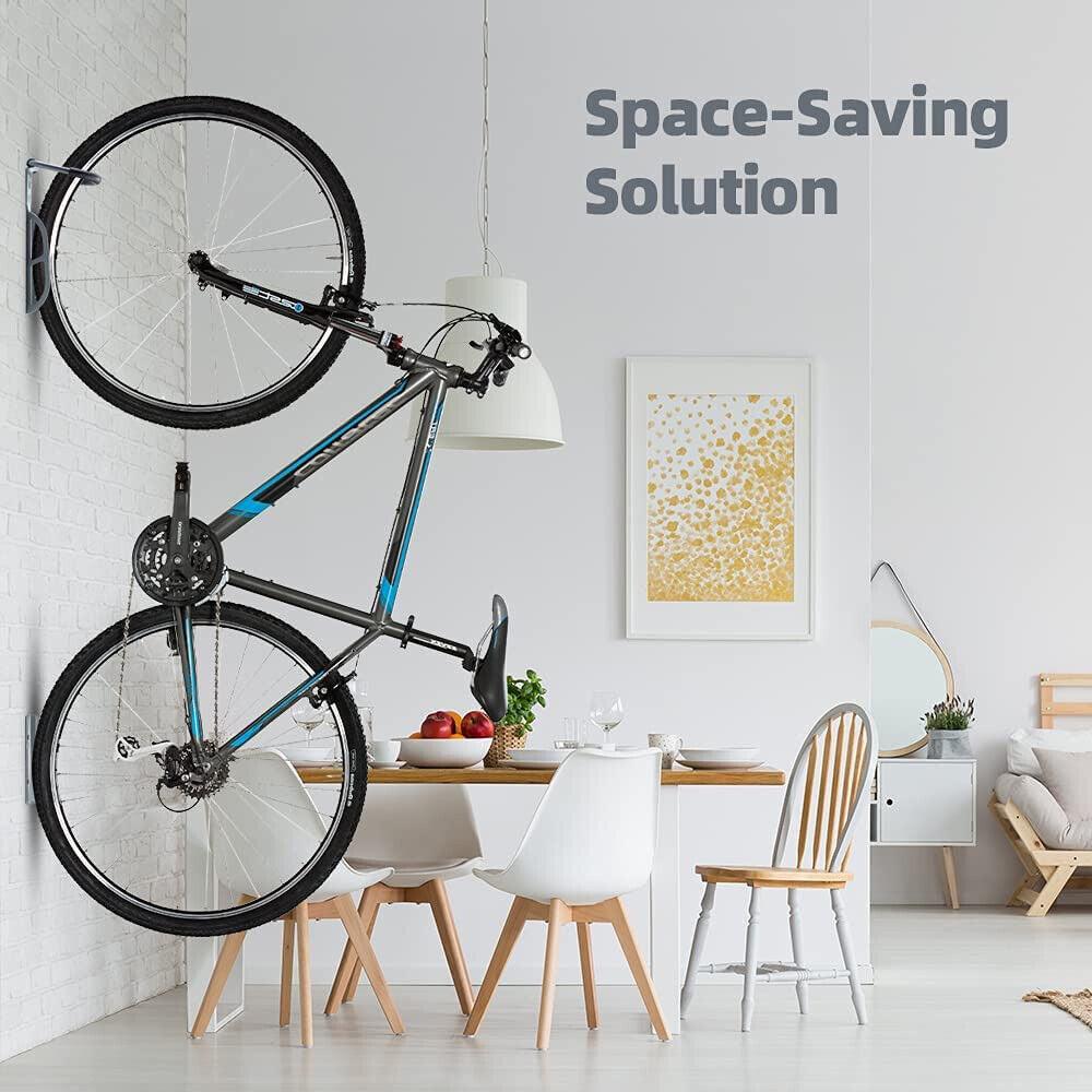 Best Bike Wall Mount - 4x Steel Bike Rack Stand Storage Wall Mounted Hook Hanger Bicycle Holder Hanging Cycling - Tophatter Daily Deals