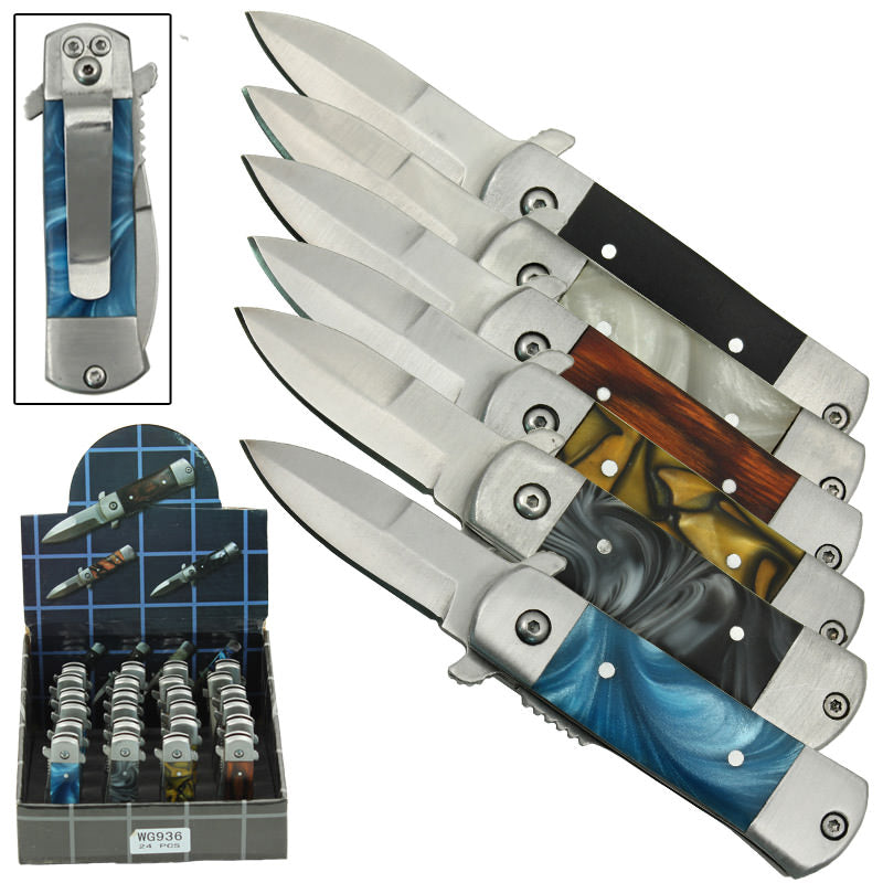 Stiletto Style Mini Assist Opening Knives 24 Pcs Set - TOPHATTER'S ARMORY DEALS Collectible Weapons - Tophatter Daily Deals