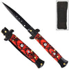 9" Red Skull Mafia Italian Milano Stiletto Classic Automatic Knife Knife-Auto - Tophatter Daily Deals