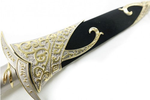 The Hobbit / Lord of the Rings – Deluxe Sting Sword with Black & Gold Scabbard – 52cm Sword - Tophatter Daily Deals