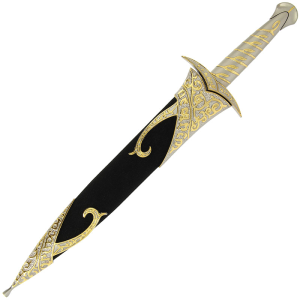 The Hobbit / Lord of the Rings – Deluxe Sting Sword with Black & Gold Scabbard – 52cm Sword - Tophatter Daily Deals