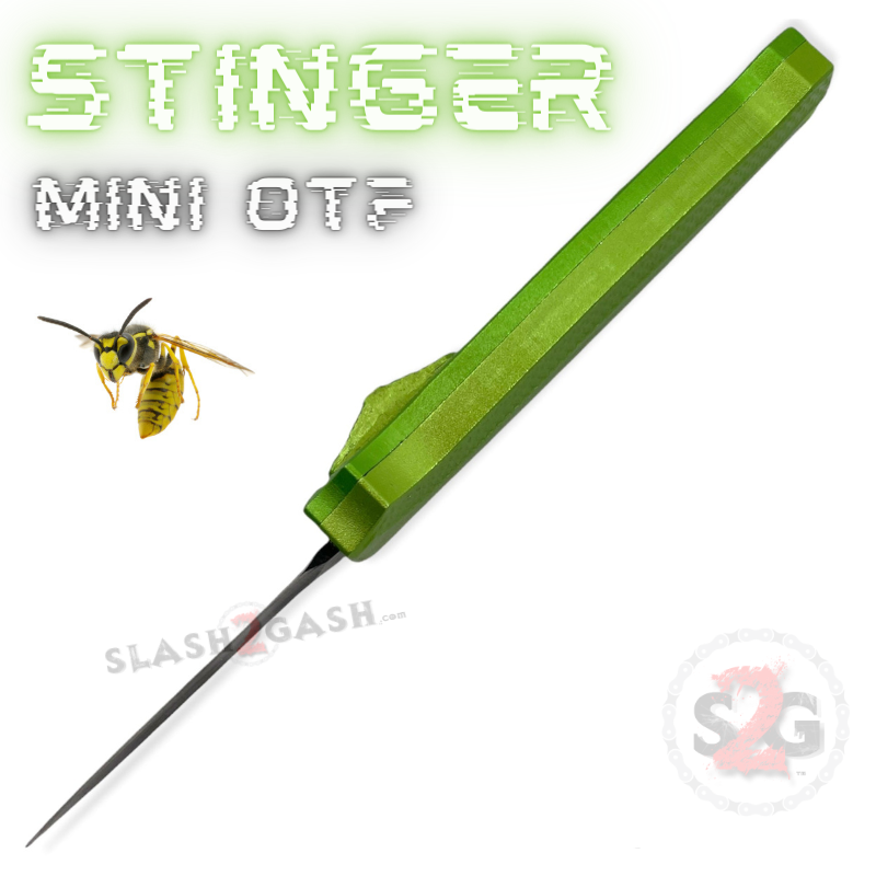 Stinger Mini OTF Knife Small CNC Switchblade Dagger - Lime Green Knife-OTF - Tophatter Daily Deals