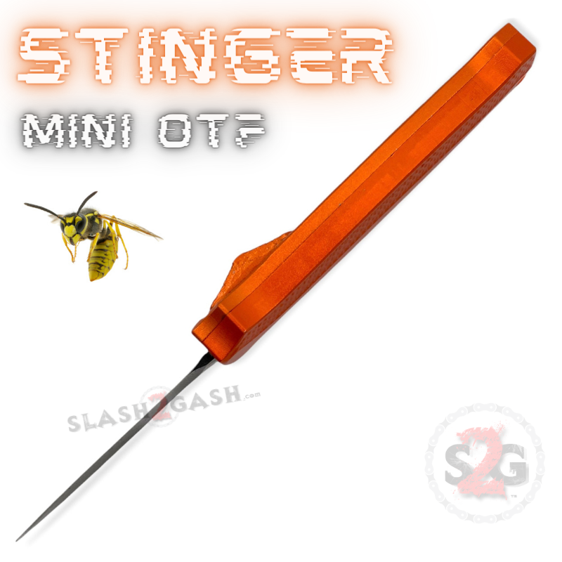 Stinger Mini OTF Knife Small CNC Switchblade Dagger - Orange Knife-OTF - Tophatter Daily Deals