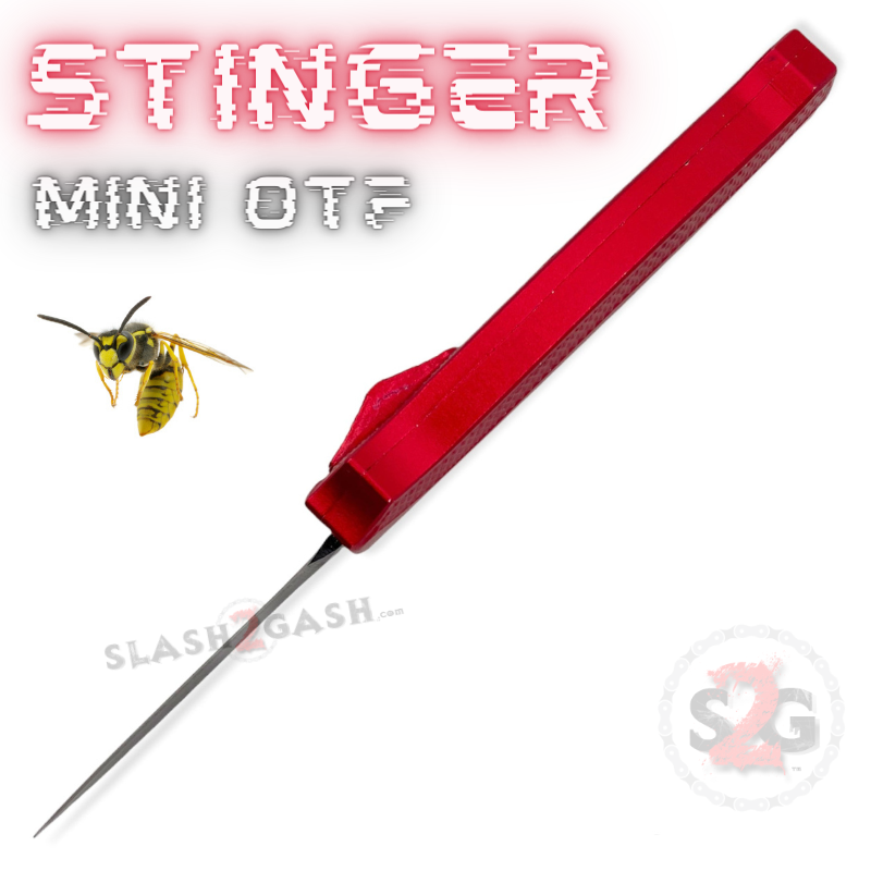 Stinger Mini OTF Knife Small CNC Switchblade Dagger - Red Knife-OTF - Tophatter Daily Deals