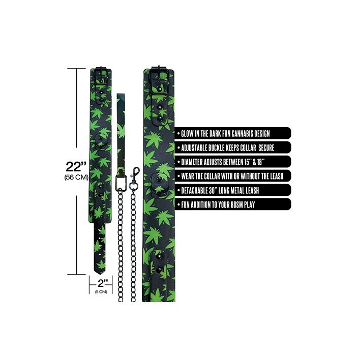 Stoner Vibes Glow in the Dark Collar & Leash - Tophatter Daily Deals