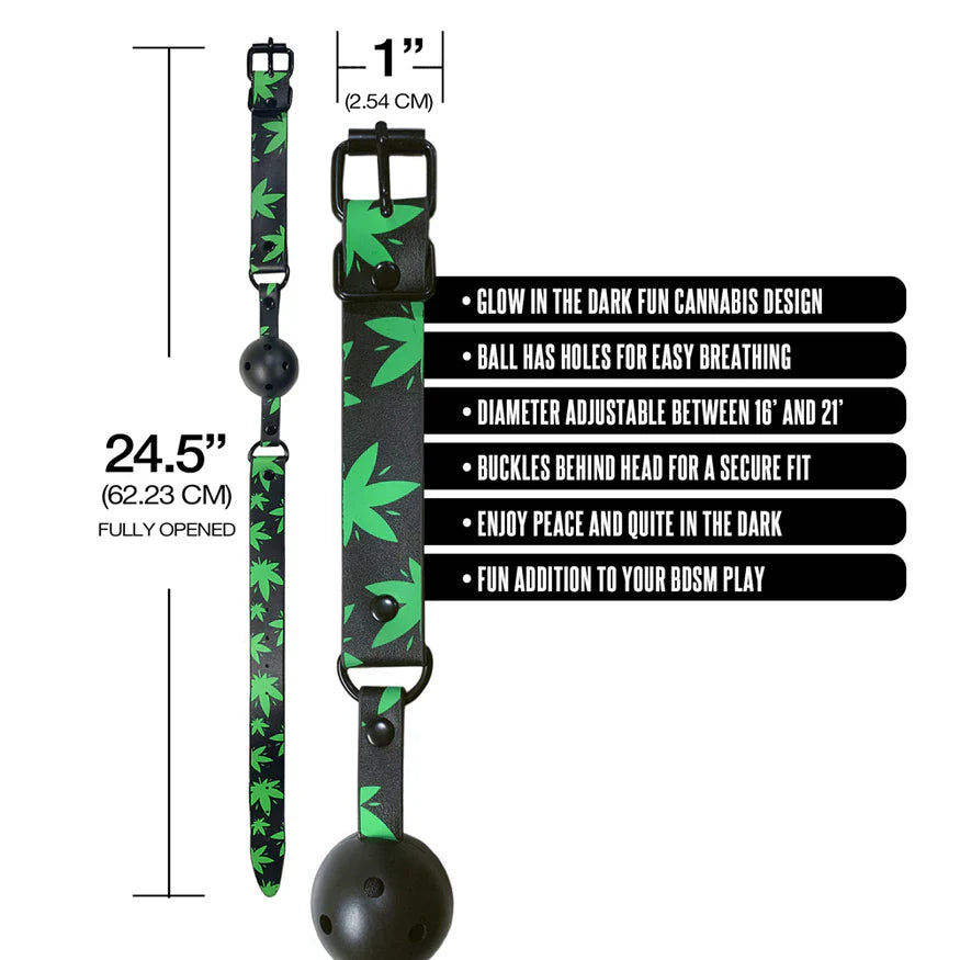 Stoner Vibes Glow in the Dark Breathable Ball Gag - Tophatter Daily Deals