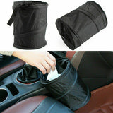 Mini Car Bin - Pop Up Black Storage Dustbin Foldable Travel Mini Rubbish Waste Basket Exercise & Fitness - Tophatter Daily Deals