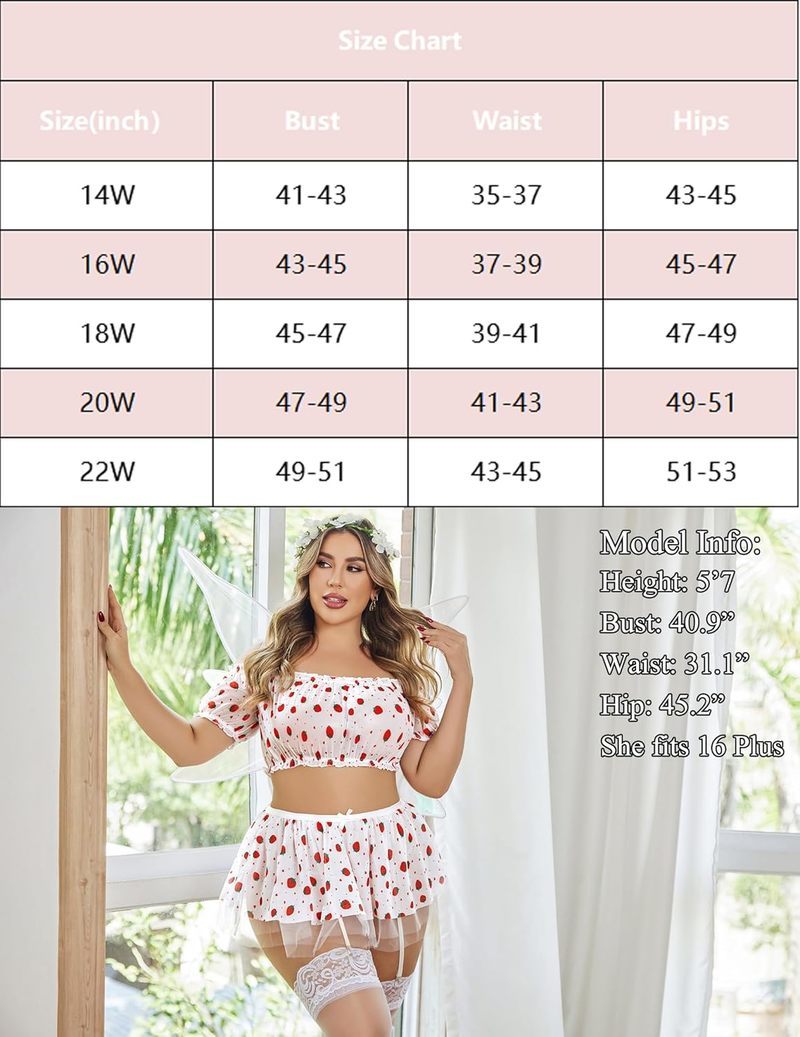 Plus Size Garter Mesh Lingerie Set Lingerie Sets-Skirt Sets - Tophatter Daily Deals