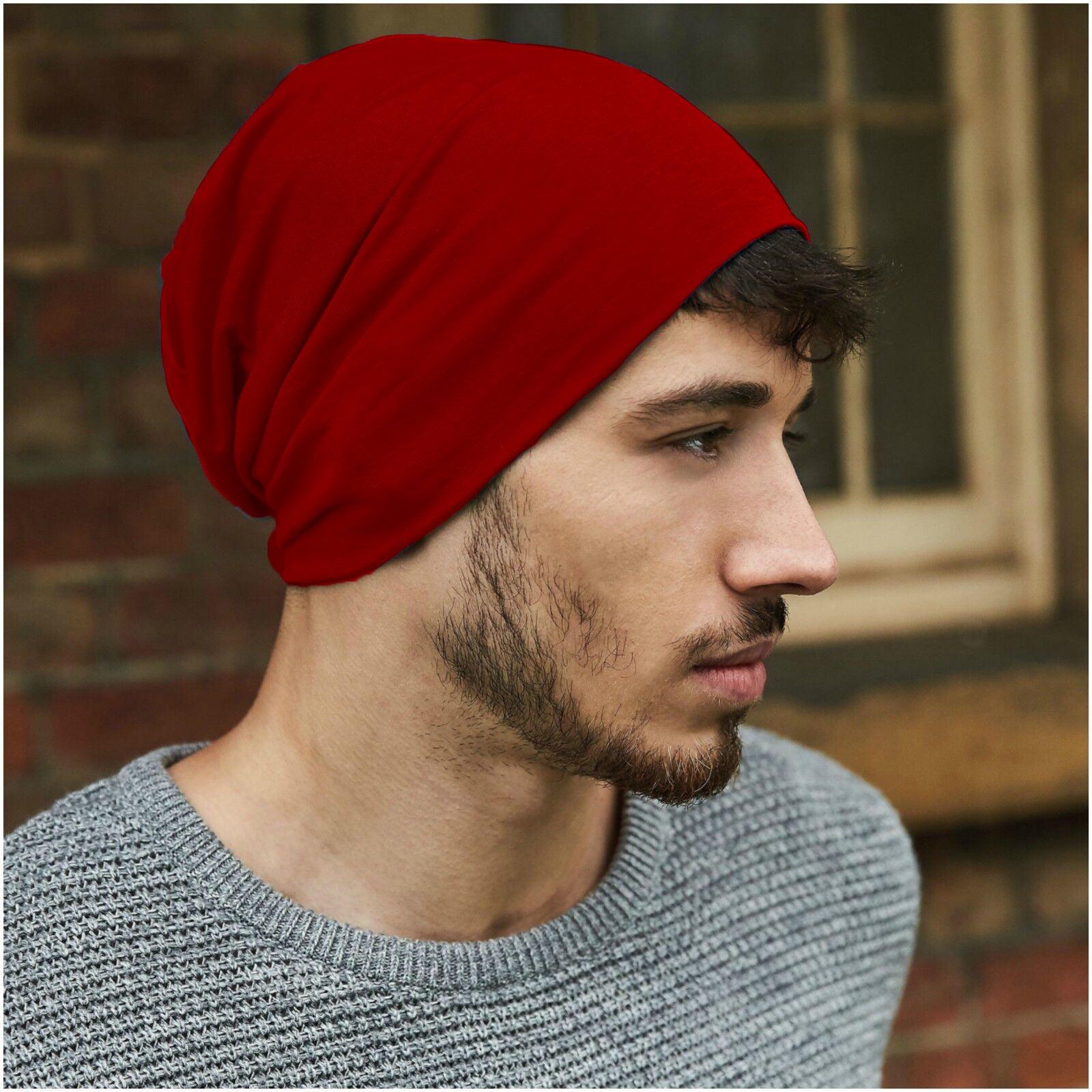 Slouchy Beanie Hats UK - Jersey Stretch Beanie Hat Soft Thin Warm Cotton Skull Cap Personal Care - Tophatter Daily Deals