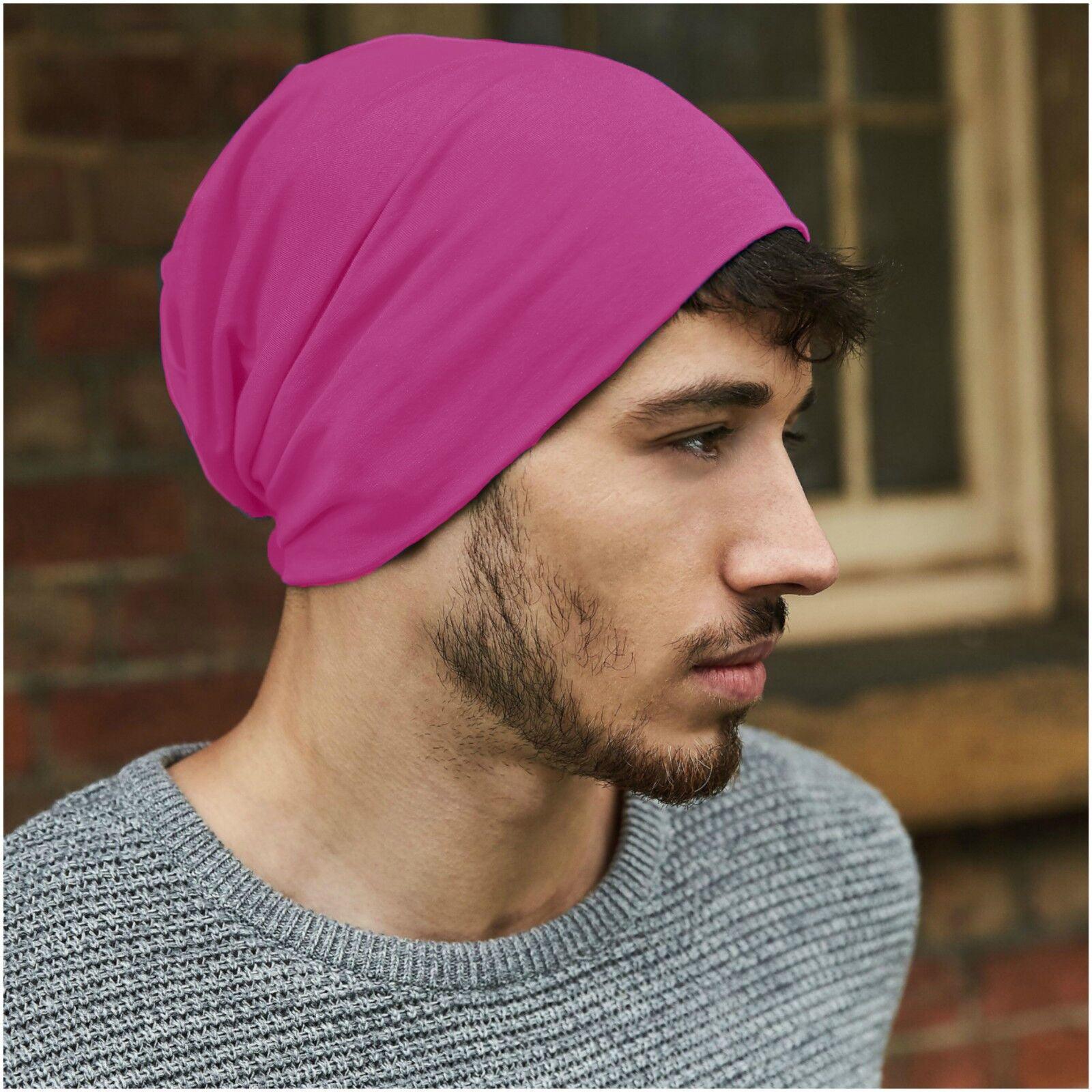 Slouchy Beanie Hats UK - Jersey Stretch Beanie Hat Soft Thin Warm Cotton Skull Cap Personal Care - Tophatter Daily Deals
