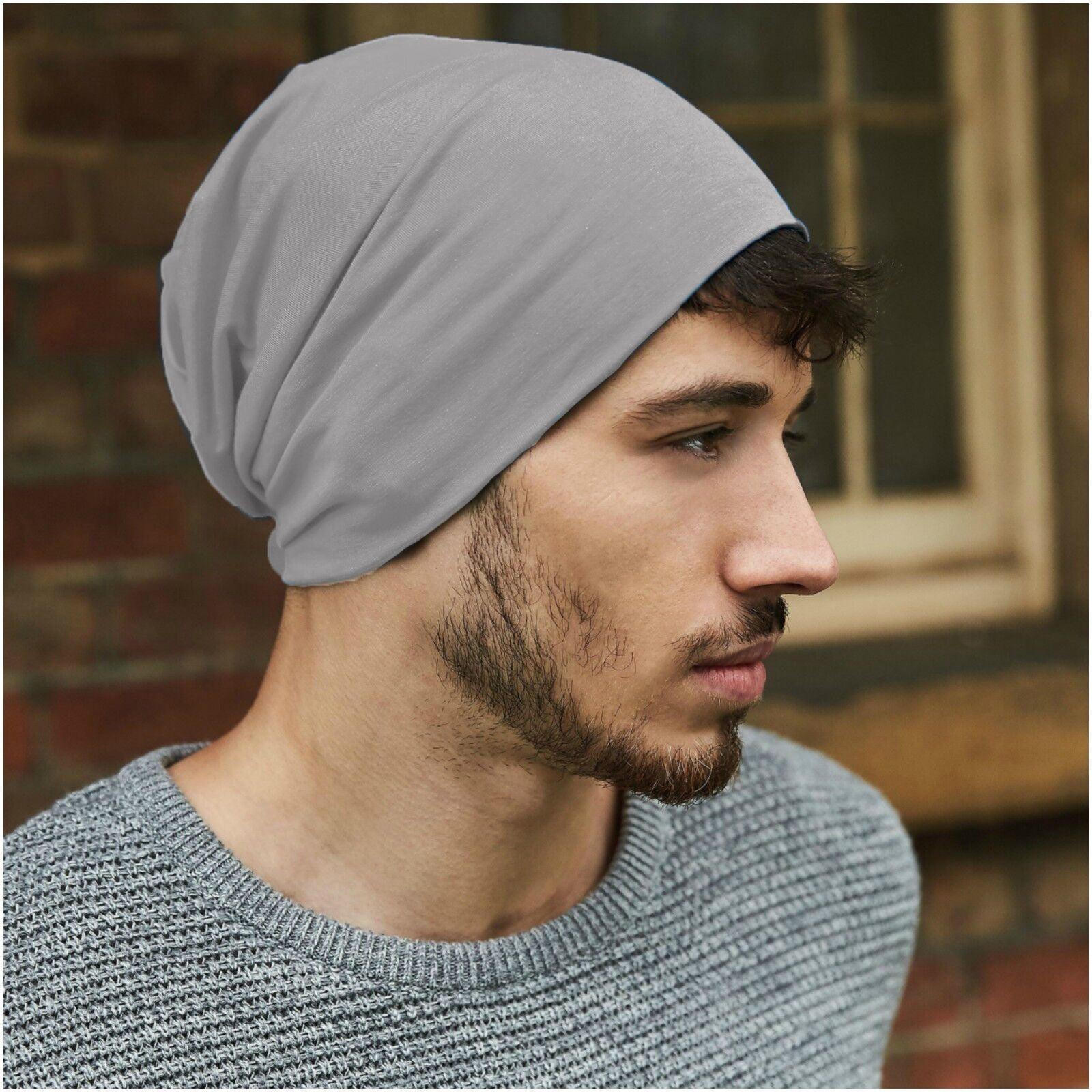 Slouchy Beanie Hats UK - Jersey Stretch Beanie Hat Soft Thin Warm Cotton Skull Cap Personal Care - Tophatter Daily Deals