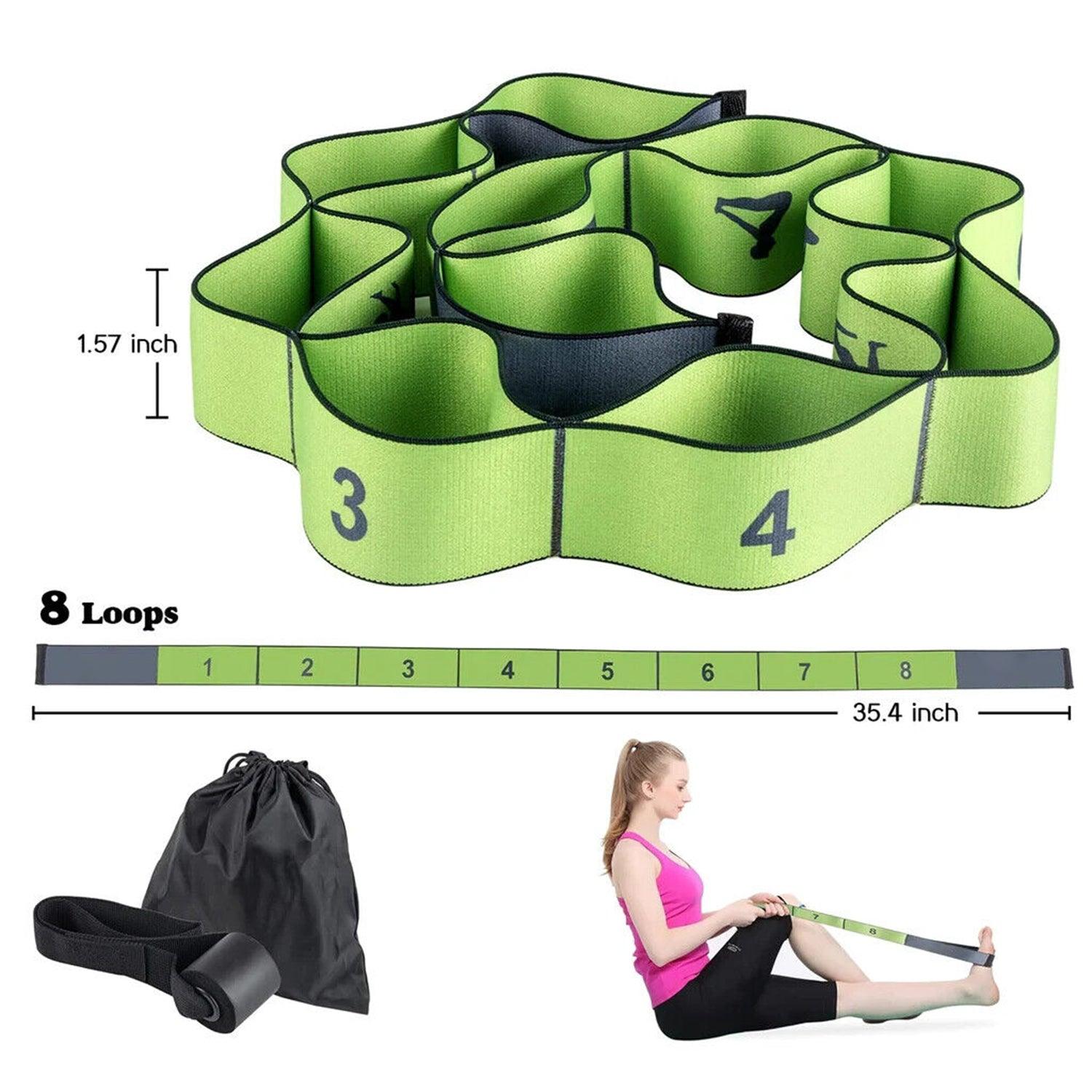 Looped Exercise Bands - Best Looped Resistance Bands, Stretching Strap with 10 Loops Yoga Stretch Strap Washable Elastic Leg Exercise Yoga Product - Tophatter Daily Deals