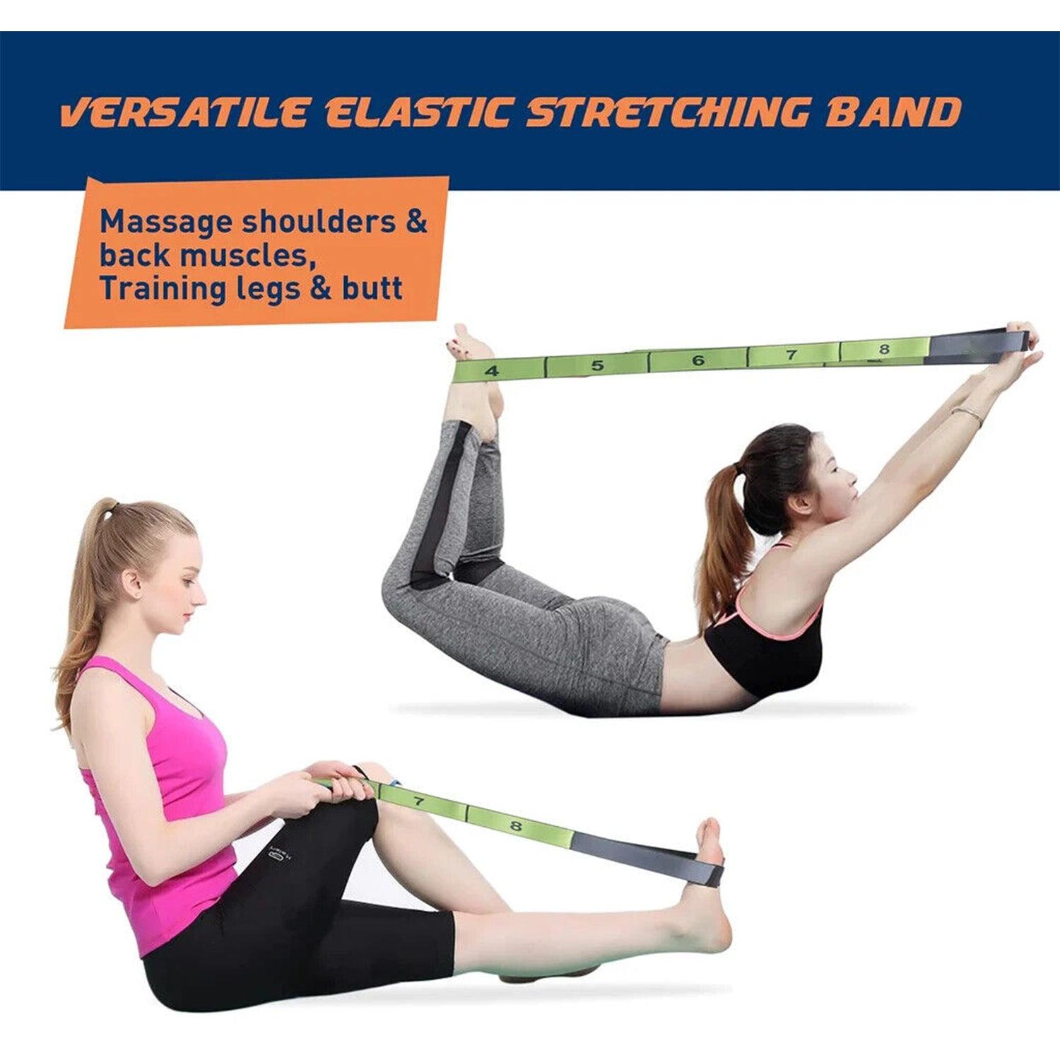 Looped Exercise Bands - Best Looped Resistance Bands, Stretching Strap with 10 Loops Yoga Stretch Strap Washable Elastic Leg Exercise Yoga Product - Tophatter Daily Deals