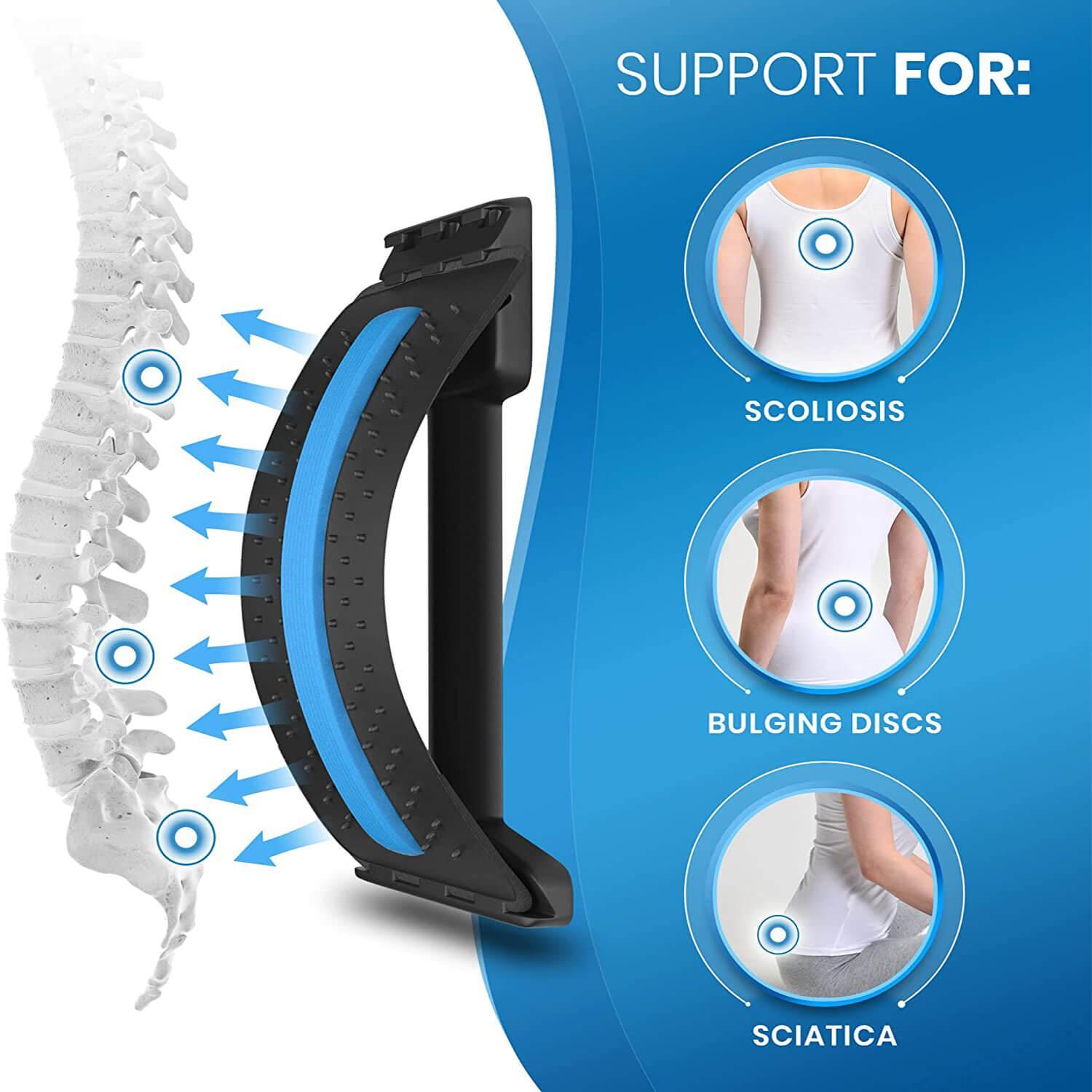 Back Stretcher Posture Corrector - Back Pain & Tension Relief Lower Lumbar Massage Health & Beauty - Tophatter Daily Deals
