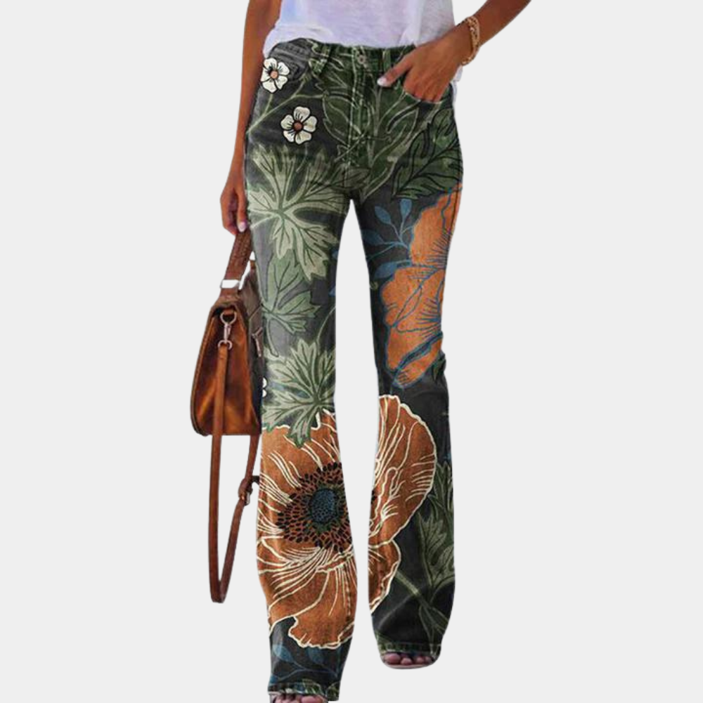 Stretchy women’s flared jeans – button details, comfortable denim, for casual or formal occasions Style E Flared jeans - Tophatter Daily Deals
