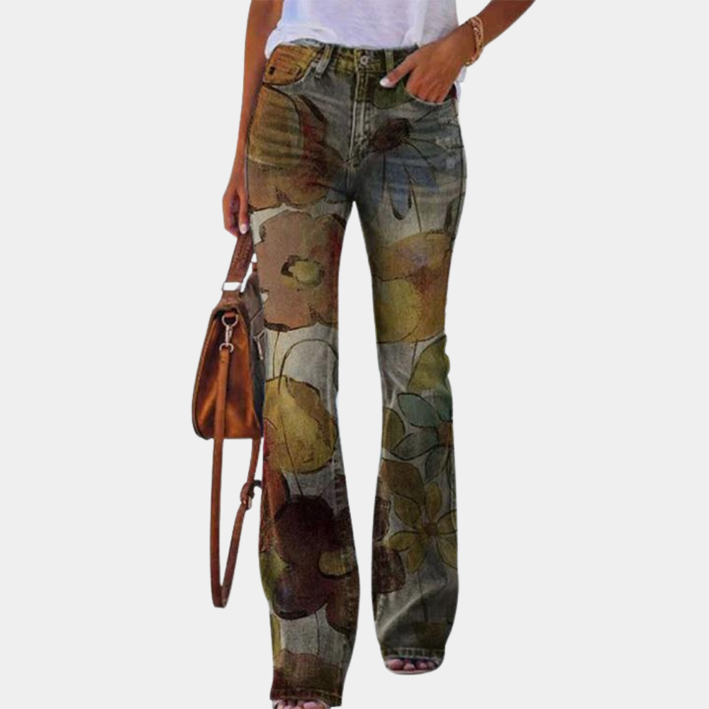 Stretchy women’s flared jeans – button details, comfortable denim, for casual or formal occasions Style F Flared jeans - Tophatter Daily Deals