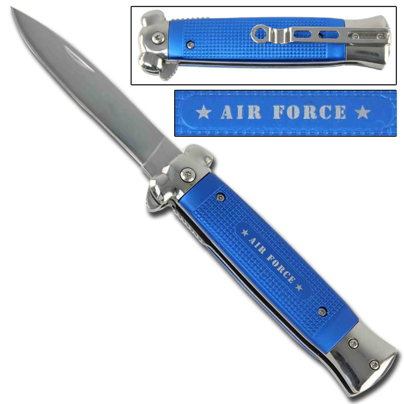 Stiletto Style Spring Assisted Knife Military Air Force - Tophatter Daily Deals