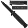 Stiletto Style Spring Assisted Knife Masonic - Tophatter Daily Deals