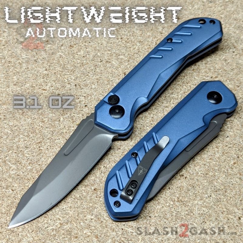 Striker Switchblade Lightweight Automatic Knife Aluminum - Asst. Blue Knife-Auto - Tophatter Daily Deals