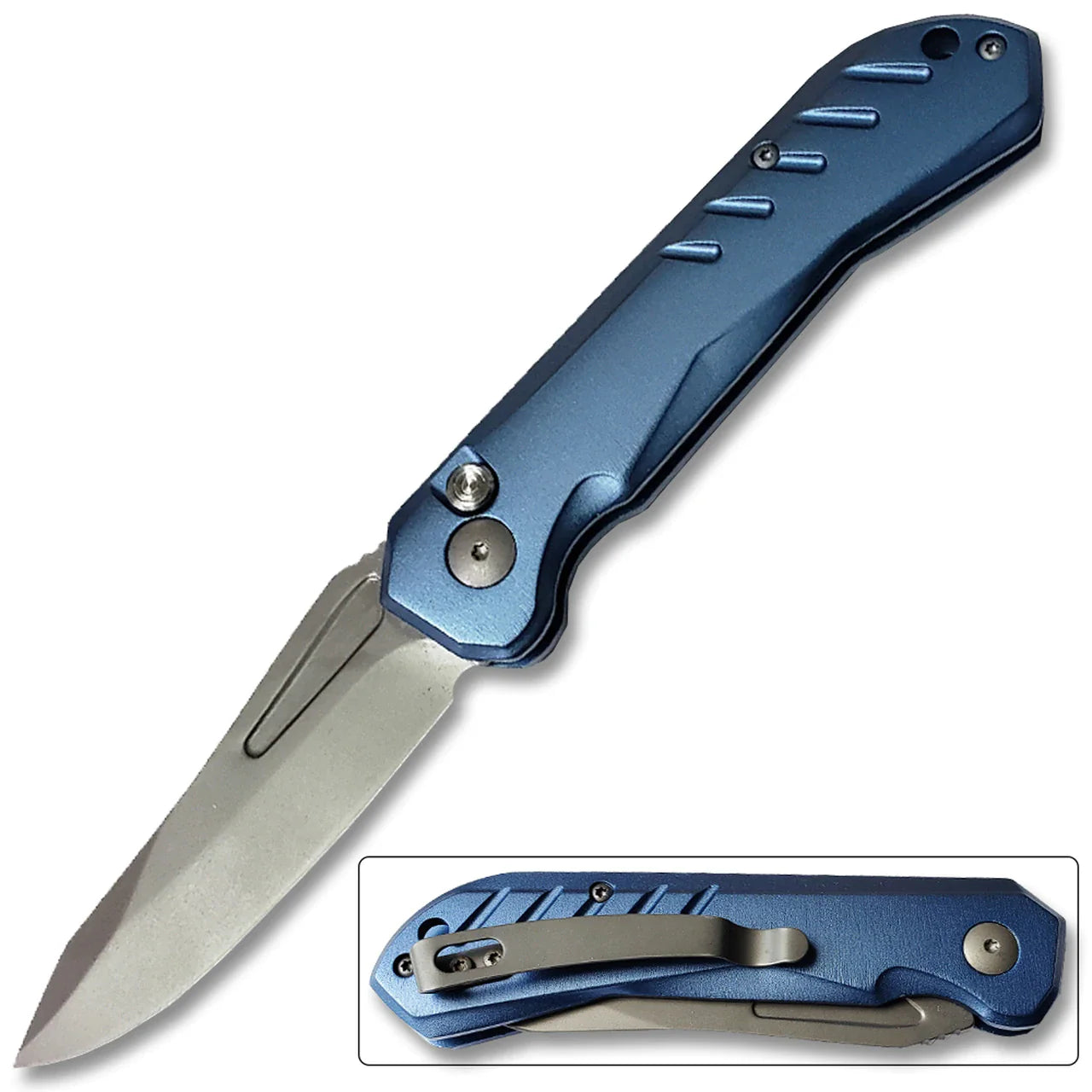 Striker Switchblade Lightweight Automatic Knife Aluminum - Asst. Knife-Auto - Tophatter Daily Deals