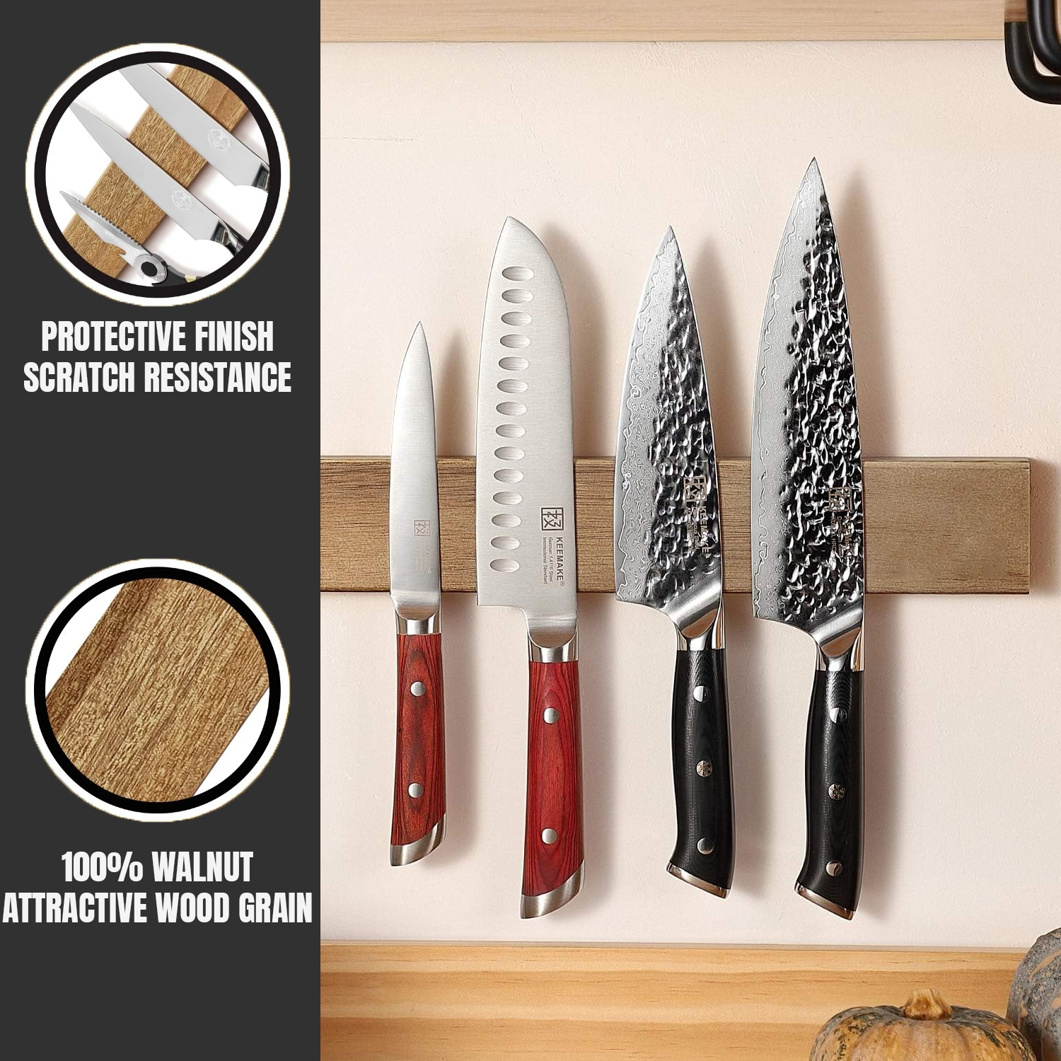 Magnetic Knife Holder – Wall Mounted Stainless Steel Strip for Kitchen Knives & Utensils Kitchen - Tophatter Daily Deals