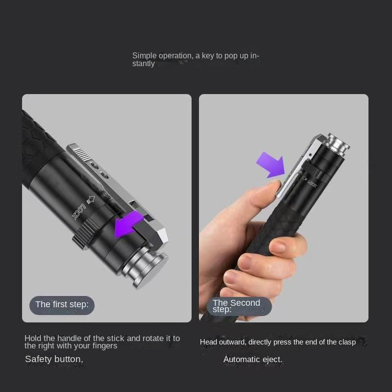 AUTOMATIC SPRING TELESCOPIC STICK SELF-DEFENSE TOOL - Tophatter Daily Deals