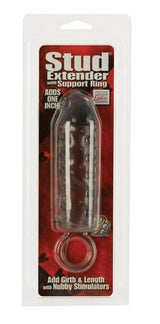 Stud Extender Smoke 2 inch with Support Ring – Soft Stretchy Silicone Penis Sleeve for Extra Stimulation > Sex Toys For Men > Penis Sleeves - Tophatter Daily Deals