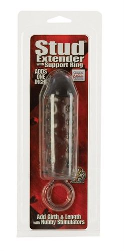 Stud Extender Smoke 2 inch with Support Ring – Soft Stretchy Silicone Penis Sleeve for Extra Stimulation > Sex Toys For Men > Penis Sleeves - Tophatter Daily Deals