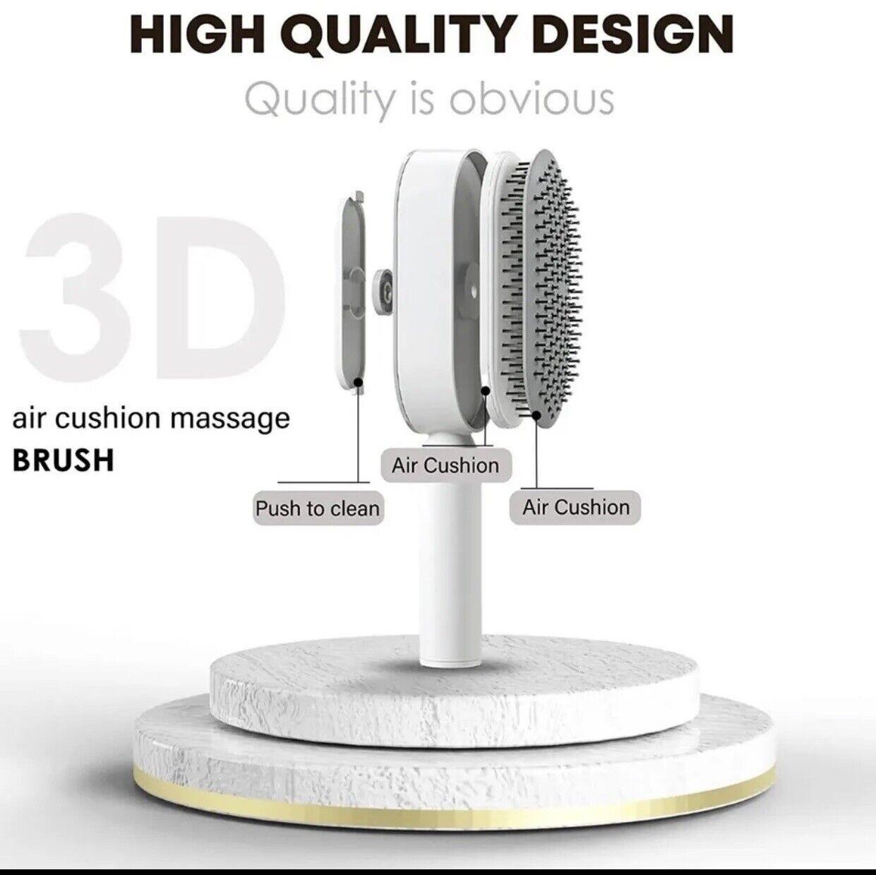 Self Cleaning Hair Brush - Air Cushion Comb Press Type Cleaning Design Comfortable Self-cleaning Hair Brush Hair Care - Tophatter Daily Deals