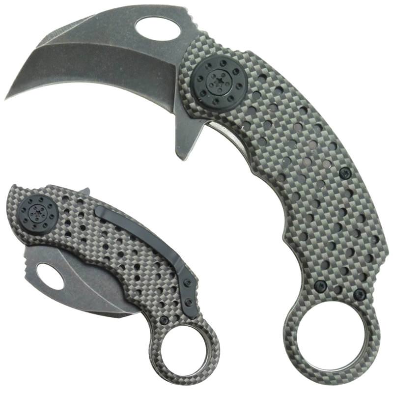 Subliminal Message Tactical Spring Assisted Karambit Knife - Tophatter's Guns'N'Weapons Store Collectible Weapons - Tophatter Daily Deals