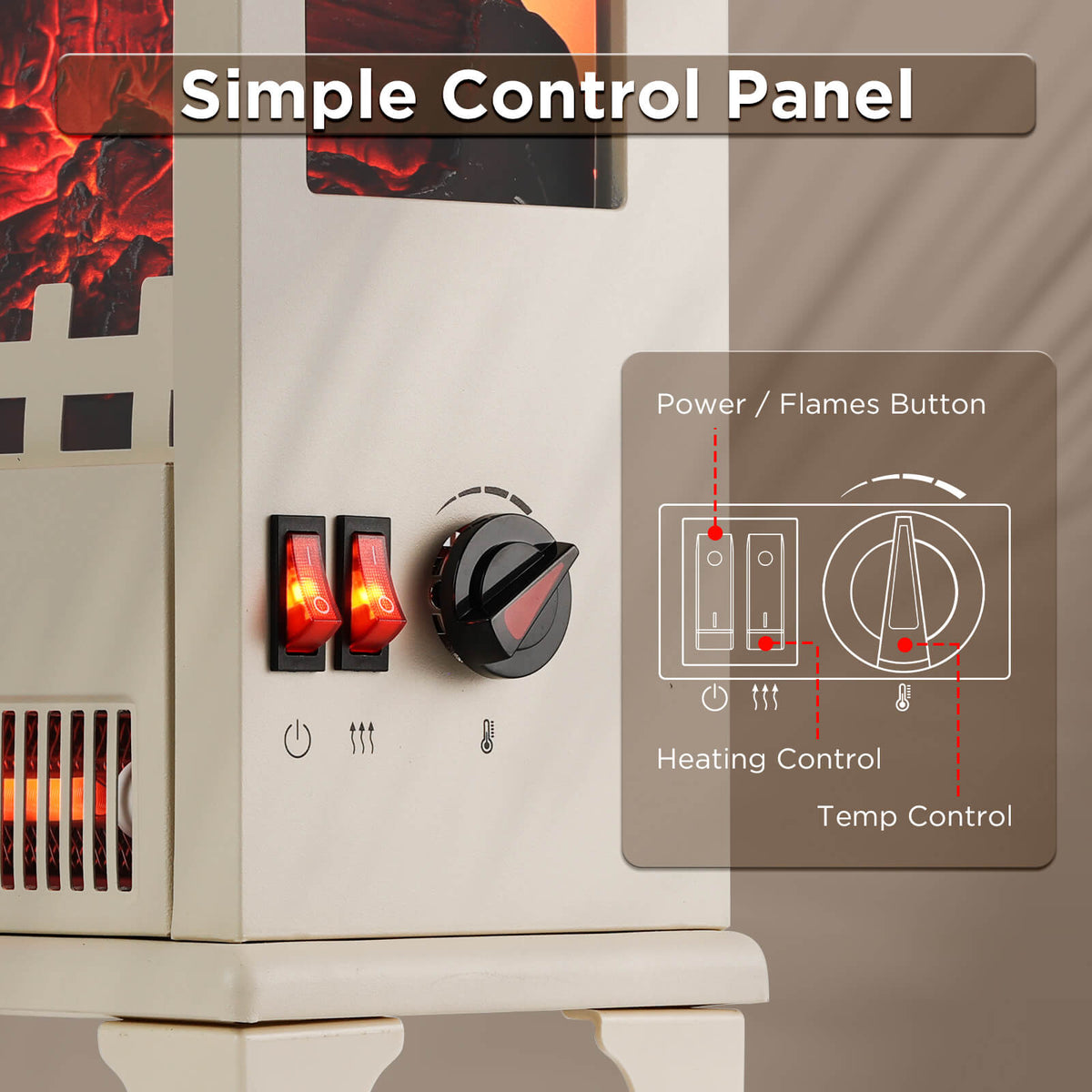 Suburbs TS17Q Electric Fireplace Stove Heater Household Appliances - Tophatter Daily Deals