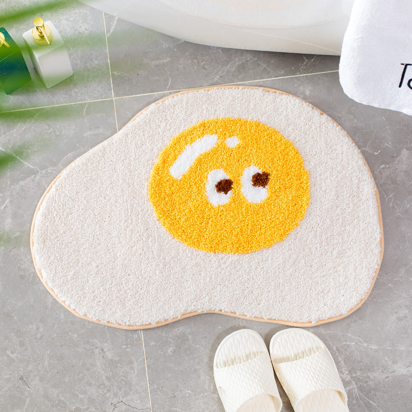 Sunny Side-Up Egg Bathroom Mat Bean Eye Decor - Tophatter Daily Deals