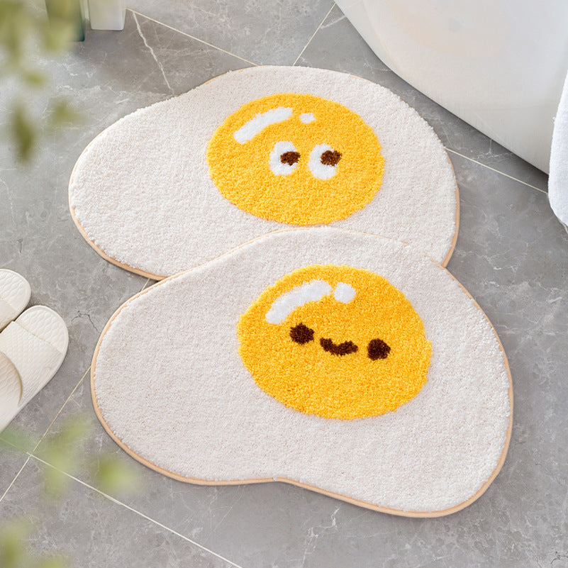 Sunny Side-Up Egg Bathroom Mat Decor - Tophatter Daily Deals