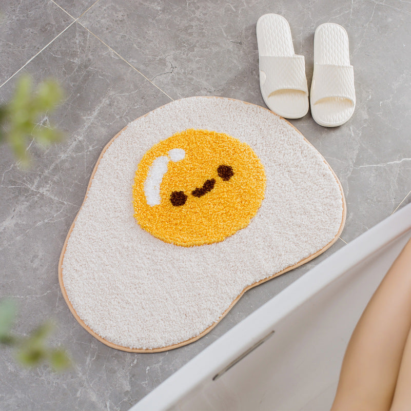 Sunny Side-Up Egg Bathroom Mat Decor - Tophatter Daily Deals