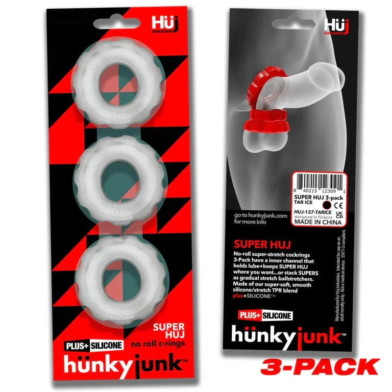 Super Hunkyjunk Three Piece Cockrings Clear Ice > Cock Ring > Sets - Tophatter Daily Deals