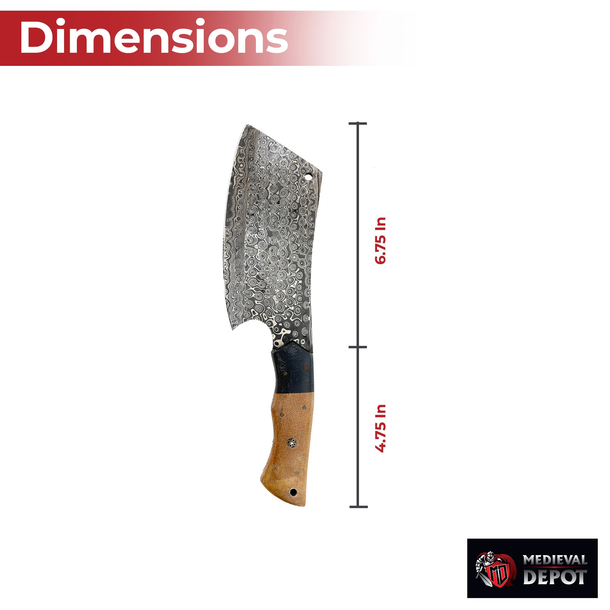Supper Time Fireball Damascus Cleaver Kitchen Knife - Tophatter Daily Deals