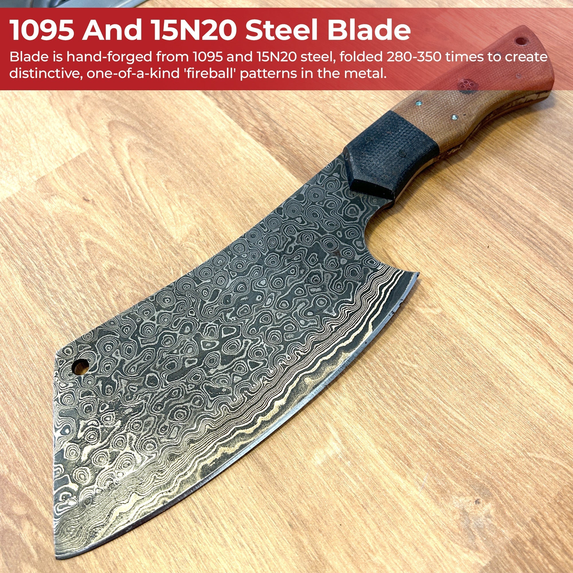 Supper Time Fireball Damascus Cleaver Kitchen Knife - Tophatter Daily Deals