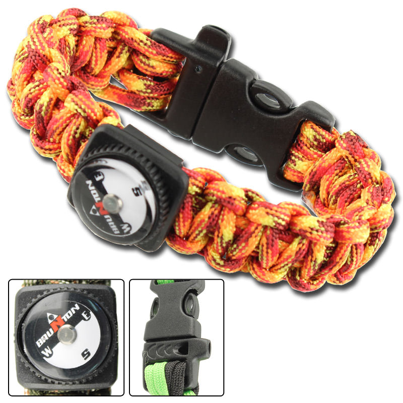 Survival Braid Whistle Compass Paracord Fireball Camo - TOPHATTER'S ARMORY DEALS Collectible Weapons - Tophatter Daily Deals