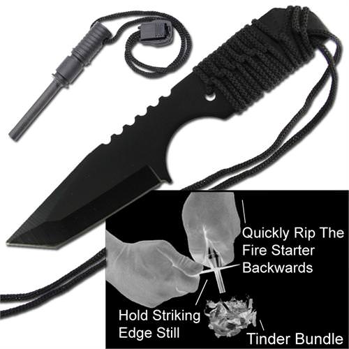 Survival Tanto Emergency Fire Starter Hunting Knife - Tophatter Daily Deals