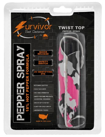 Pepper Spray 1/2 Ounce Police Strength OC-17 W/ Keychain - Pink Camo 2 SD-Pepper Spray - Tophatter Daily Deals