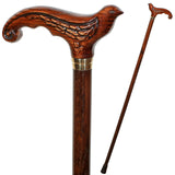 Swallow Under the Tree: Artisan Intricate Hand-Carved Cane Dark Wood Hand Carved Artisan - Tophatter Daily Deals
