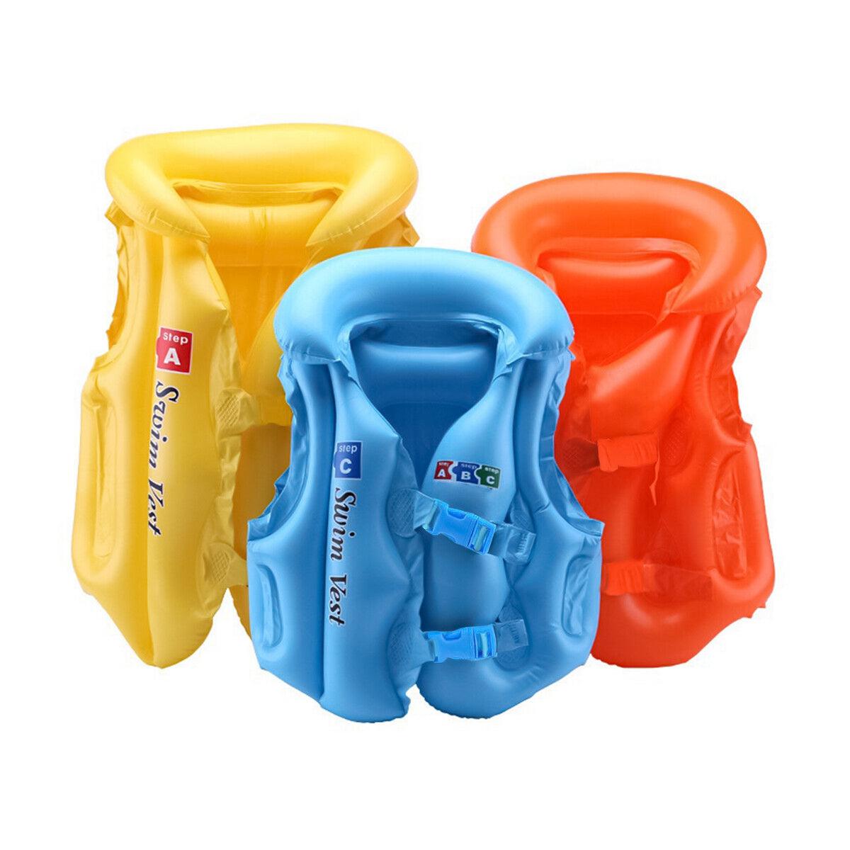 Swimming Vest For Kids - Inflatable Children Swimming Floating Swim Aid Vest Life Jacket Swimming - Tophatter Daily Deals